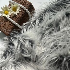 Bianna Gray Frost Faux Fur Fabric, 60 inches Wide Options, American Seller, Luxury Shag Shaggy Material for Crafting, Sewing, Costumes, Fursuits, Home Decor (8x8 inches)