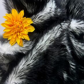 Bianna Candy Black Wolf Faux Fur Fabric, 60 inches Wide Options, American Seller, Luxury Shag Shaggy Material for Crafting, Sewing, Costumes, Fursuits, Grey Home Decor (20x60 inches)