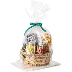50 Pcs Clear Plastic Cellophane Bags Goodie Bags [16x24] - Party Favor Bags | 4" Twist Ties | Cookie Bags | Candy Bags | Clear Gift Bags | Treat Bags with Ties | Cellophane Treat Bags