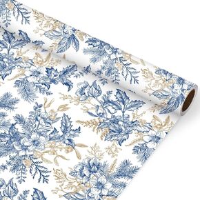 JarThenaAMCS Wildflower Wrapping Paper -Mini Roll- 17 Inch x 32.8Ft Watercolor Floral Butterfly Gift Wrap Paper Spring Art Paper for Wedding Bridal Baby Shower DIY Craft