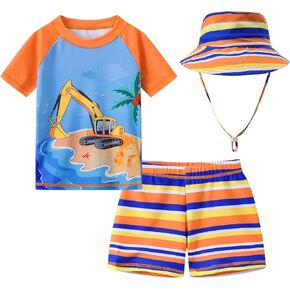 Baby and Toddler Boys' 3-Piece Swimsuit Set Bathing Suit with Hat