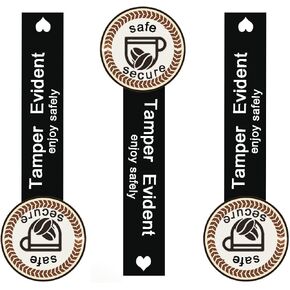 Safe Secure Tamper Evident Seals Stickers for Drink Lids 1.5×4 Inch Food Delivery Stickers Sealed for Freshness Labels Drink Food Coffee Seal Stickers(Pack-500)
