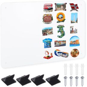 PATIKIL 11x17 Magnetic Board, Magnet Board Magnetic Wall Board Bulletin Board Small Metal Display Board Steel for Wall Magnets Collection Display Photo Spice Note Craft Fridge RV, Black