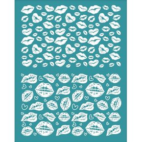 OLYCRAFT 4x5 Inch Lips Silk Screen Stencils for Polymer Clay Heart Clay Stencils Silk Screen Printing Stencils Reusable Mesh Transfer Stencil for Earrings Hairpin Jewelry Making