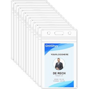 100 PCS شارة المعرف الشفافة الرأسية ، حامل بطاقة PVC ، حامل حامي بلاستيكي من النوع المضاد للماء ، حامل بطاقة هوية العمل 2.83x4.6 بوصة (100)