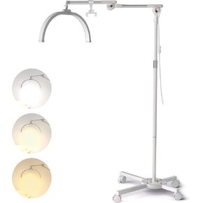 CHICLUX Lash Light for Eyelash Tech, Foldable Floor Lash Lamp for Eyelash Extensions, Dimmable LED Half Moon Lash Light with Phone Holder and Wheeled Base, Esthetician Light for Eyelash, Tattoo