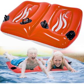 4e's Novelty 2 شخص قابلاً للنفخ مع مقابض للشرائح المائية للأطفال والبالغين ، لوح Boogie Double for the Beach Surfboard Wave Float