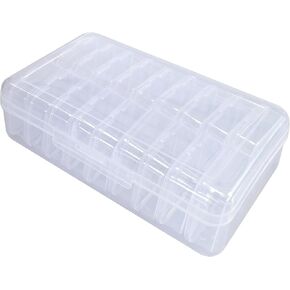 Small Bead Organizers, 19 Pieces Plastic Storage Cases Mini Clear Bead Storage Containers Boxes with Hinged Lid and Large Rectangle Organizing Box