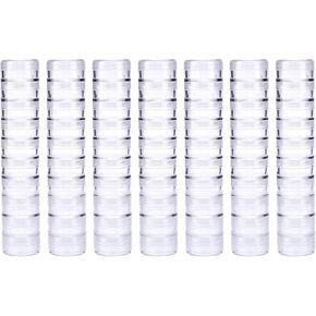 20 جهاز كمبيوتر حاوية بلاستيكية قابلة للتكديس ، 19x3.5cm/ 7.5x.5inclear تخزين مربع مربع جولة الجولة للخرز ، الأزرار ، Art Art Craftjewelry مسمار