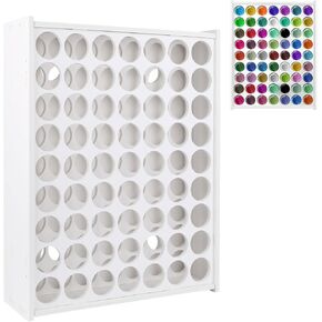 Craft Paint Storage-Paint Rack Organizer with 49 Holes for Miniature Paint Set - Wall-Mounted Craft Paint Storage Rack - 2oz Craft Paint Holder for Apple Barrel, Folkart
