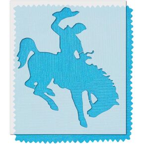 Stencil Stop Cowboy on Bucking Bronco Stencil - Reusable for DIY Projects, Painting, Drawing, Crafts - 14 Mil Mylar Plastic (10.25 x 12 inches)