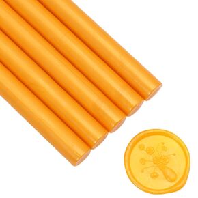 Glue Gun Wax Seal Sticks Bright Orange, Andotopee 10pcs Vintage Sealing Wax Sticks for Wax Seal Stamp, 0.43 X 5.3" Premium Wax Seal Wax for Wedding Invitation Envelope Seal, DIY Craft (Bright Orange)
