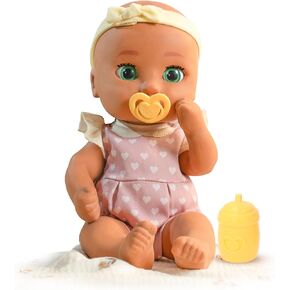 IMC Toys Be Loved Babies Alex 15" Realistic Soft Body Baby Doll with Open/Close Eyes with Bottle, Pacifier, Headband, & Outfit|Pink| Ages 18M+