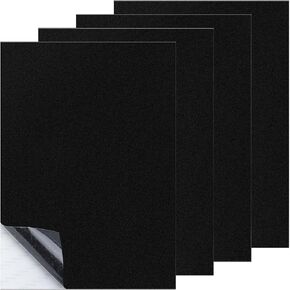 4 Sheet Canvas Repair Patch, Self-Adhesive Canvas Repair Tape, Waterproof Repair Patch for Sofa Patio Umbrellas Hammocks Curtains Bags Car Seats Tent- Black