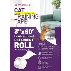 CLAWGUARD Bundle Pack – Scratch Protection Tape 20 Single Sided Strips and Cat Training Tape Anti Scratch Cat Deterrent 20 Double Sided Strips. Dog and Cat Furniture Shields