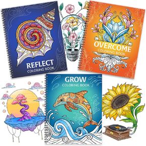 RYVE Coloring Books for Adults Relaxation - Set of 3 Stress Relief Coloring Book with Inspiring Quotes, Adult Coloring Book for Women, Easy Coloring Book for Adults, Crafts for Adults Women Color Book