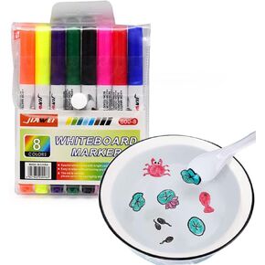 Magical Water Painting Pen Toy, Erasing Whiteboard Marker - A Watercolor Pen That Can Float in The Water, Magical Water Painting Pens Kit Set for Kids Teaching Drawing (12 Colos,with Spoon)