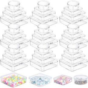 40Pcs Mixed Sizes Clear Board Game Tokens Storage Containers, Empty Board Game Storage with Lid, Plastic Boxes Dice Container for Game Pieces Dice Tokens Jewelry Crafts