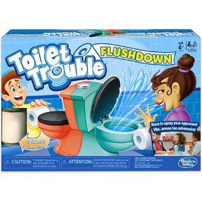 Hasbro Gaming Toilet Trouble Flushdown Kids Game Water Spray Ages 4+