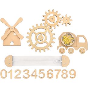 Wooden Busy Board DIY Parts Set - DIY Materials for Parents - Sensory Board Accessories -Wooden Activity Parts - Montessori Educational Items - Sensory Wall Material Kit- Zipper