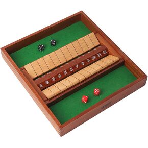 GSE Games & Sports Expert 2-pl-pl-pl-platen أغلق لوحة ألعاب Dox 12 Box 12 مع الزهر الأحمر/الأسود. إصدار Tabletop الكلاسيكي من لعبة الحانة الإنجليزية الشهيرة