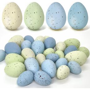 36 Pcs Easter Speckled Eggs Vase Filler Plastic Speckled Eggs Faux Eggs for Decoration Bowl DIY Spring Displays and Easter Decorations Vase Decorating
