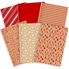 Whaline 120 Sheet Christmas Tissue Paper Bulk Gift Wrapping Paper Kraft Snowflake Xmas Tree Solid Design for DIY Christmas Winter Decoration, 13.78" x 19.69"