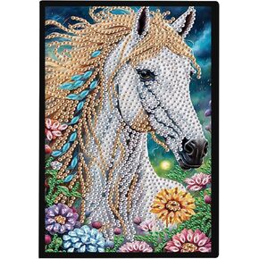 DCIDBEI Diamond Painting Notebook A5 Blank Diamond Painting Notebooks Diamond Painting Journal Diamonds Secret Diary Sketchbook for Adults Gifts Sketchbook Journal Book Horse