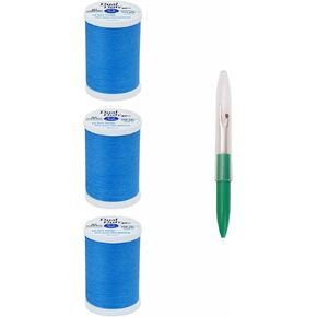 Coats & Clark Sewing Thread Dual Duty XP General Purpose Poly Thread 250 Yards (3-Pack) Hummingbird Blue S910-5130-3P with Seam Ripper