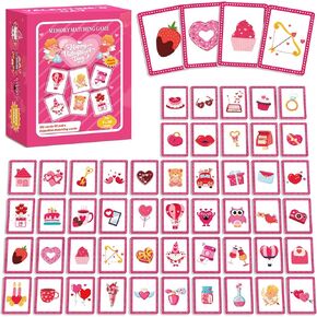 gisgfim 50 Pairs Memory Matching Game Valentine's Day Concentration Memory Matching Games Educational Matching Game for Kids Educational Ages 3-8 A Fun & Fast Heart Gnome Memory Game Gift Activities