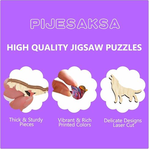 Wooden Puzzles for Adults, Colorful Dachshund Wooden Jigsaw Puzzles for Adults 80 Pieces, Dog Puzzle, Wood Puzzles Adult, Unique Animal Shape, Gifts for Friends, Wall Art Canvas Puzzle(S-8.5 * 5.5in) in Saudi Arabia