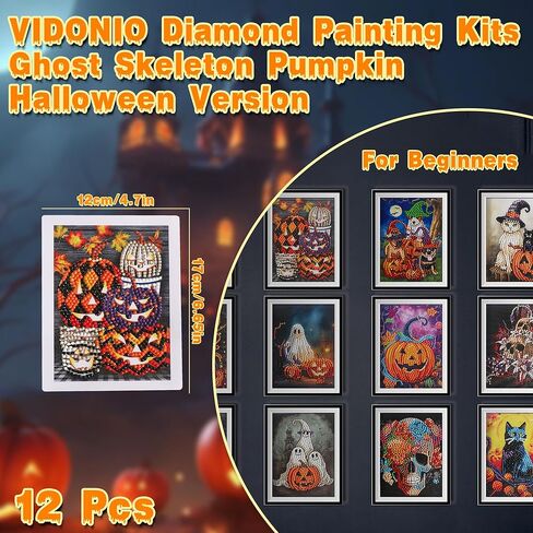 Vidonio 10pcs مجموعات الطلاء الماس ، 5D DIY جولة كاملة الحفر الماس مجموعة الفن مجموعة من الأعمال الفنية الشهيرة الماس الماس للبالغين المبتدئين ، مجموعات الماس الفنية الكلاسيكية للمنزل جدار ديكور الهدية in Kuwait