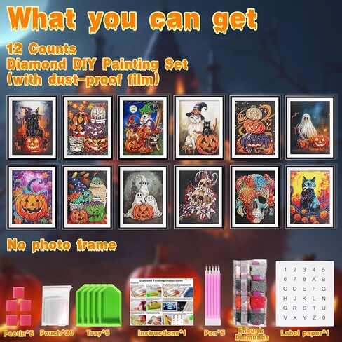 Vidonio 10pcs مجموعات الطلاء الماس ، 5D DIY جولة كاملة الحفر الماس مجموعة الفن مجموعة من الأعمال الفنية الشهيرة الماس الماس للبالغين المبتدئين ، مجموعات الماس الفنية الكلاسيكية للمنزل جدار ديكور الهدية in Kuwait