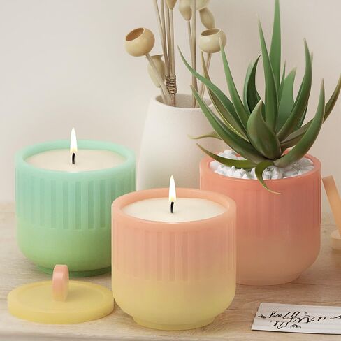 Striped Candle Jar Resin Molds Storage Box with Lid Silicone Molds 3D Candle Cups Epoxy Resin Mold for DIY Home Decoration Handicrafts (A) in Kuwait