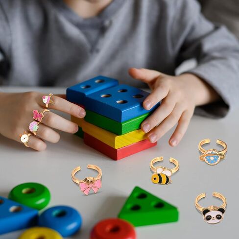 9 Pieces Fidget Anxiety Rings Rotatable Open Ring Set Cute Spinner Rings for Anxiety Stackable Rotating Rings Calming Worry Adjustable Rings for Women Ladies Mood Relieve Stress(Fancy Style) in Saudi Arabia