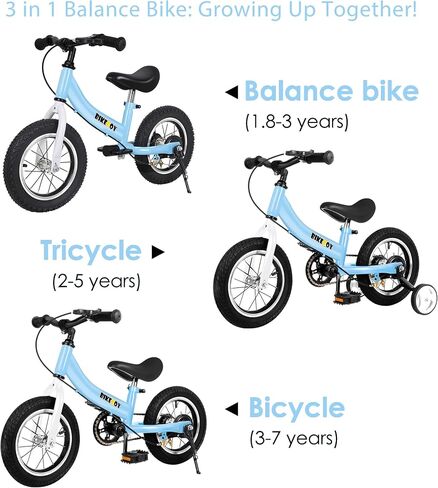 Balance Bike 2 in 1,The Dual Use of a Kids Balance Bike and Toddler Bike, for 2 3 4 5 6 7 Years Old -12 14 16 Inches with Training Theory, Brake, Pedal in Saudi Arabia