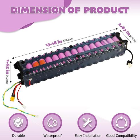 بطارية Scooter Electric Coasta ، 36V 7.8AH M365 Scooter Battery ， حزمة بطارية سكوتر الكهربائية لـ M365 Scooter Electric 1: 1-1: 2 Scooter High Imitation -بدون اتصالات 13.19x2.76x1.57inch (LXWXH) in Kuwait