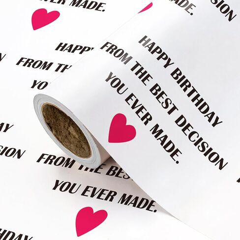 WRAPAHOLIC Birthday Wrapping Paper for Men - Mini Roll - 17 Inch x 16.5 Feet - Happy Birthday Handsome Design for Special Friend, Boyfriend, Husband in Kuwait