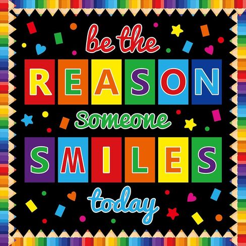 Classroom Bulletin Board Decoration Set Welcome Banner Wall Door Colorful Smile Face Classroom Decorations for Kindergarten Preschool Elementary Middle School(Be The Reason Someone Smile Today) in Kuwait