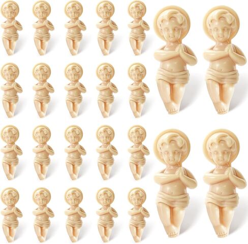 ZZYFGH Mini King Cake Baby Jesus Figure، 1.5 بوصة تماثيل Baby Jesus شخصية King Cake مع حقيبة هدايا، تماثيل Jesus لحفلات Mardi Gras لتزيين الكعك هدايا دينية (96 قطعة) in Kuwait