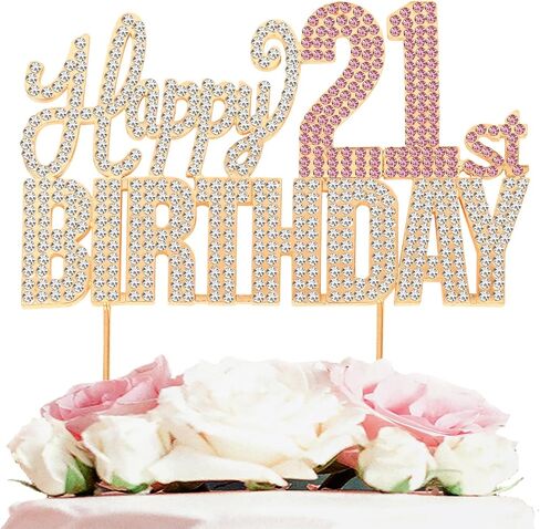 عيد ميلاد سعيد 12th Silver & Pink Rhinestone Cake Topper - هتافات إلى 12 عامًا من عمر 12 عامًا من الاثني عشر BDDAY METAL SPARCLY CAKE CAKE CAKE CAKES TOPPER. in Saudi Arabia