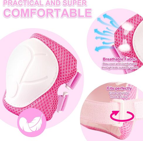 Knee Pads for Kids 3-14 Years Toddler Knee and Elbow Pads with Wrist Guards 3 in 1 for Bicycle Scooter Roller Skates Skateboarding in Kuwait