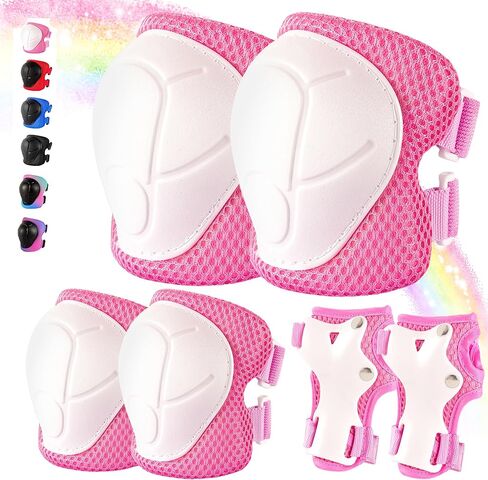 Knee Pads for Kids 3-14 Years Toddler Knee and Elbow Pads with Wrist Guards 3 in 1 for Bicycle Scooter Roller Skates Skateboarding in Kuwait