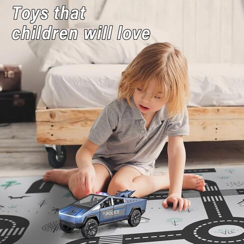 Cybertruck Toy Trucks Police Cars Cybertquad Alloy Die-cast Truck 1/32 Toy Cars Race with Sound and Light (Pruple) in Saudi Arabia