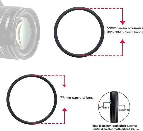 40.5mm to 55mm Step-Up Ring Filter Adapter for 55mm UV, ND, CPL Filter, Metal Step-Up Ring in Saudi Arabia