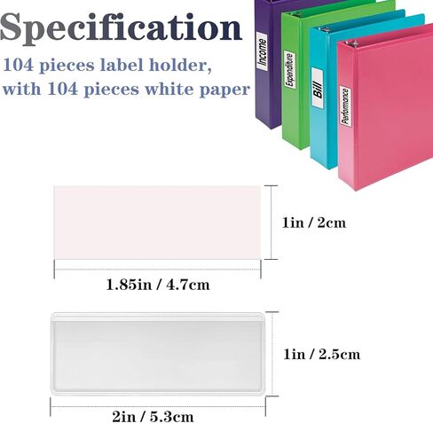 حاملي الملصقات اللاصقة ذاتيا ، Elemguly 104 حزمة الرف اللاصقة علامة الجرف حامل ملصق ملصق صاف مع ورق للسوبر ماركت ، رف الكتب ، المطبخ (2 × 1 بوصة) in Kuwait