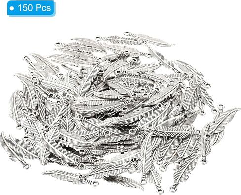 Patikil 150pcs ريشة سحر الميني ريش المعلقات سحر الحلم المعدني الماسك للمعادن للمجوهرات صنع الأقراط in Saudi Arabia