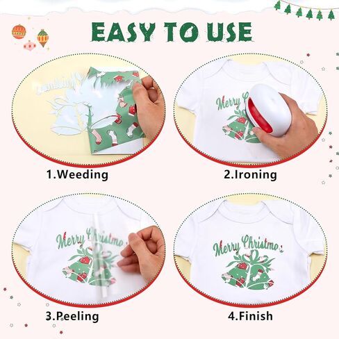 Tintnut Classical Christmas HTV Vinyl 16 Sheets 12x10 inches Assorted Color Bundle for Shirts DIY in Saudi Arabia