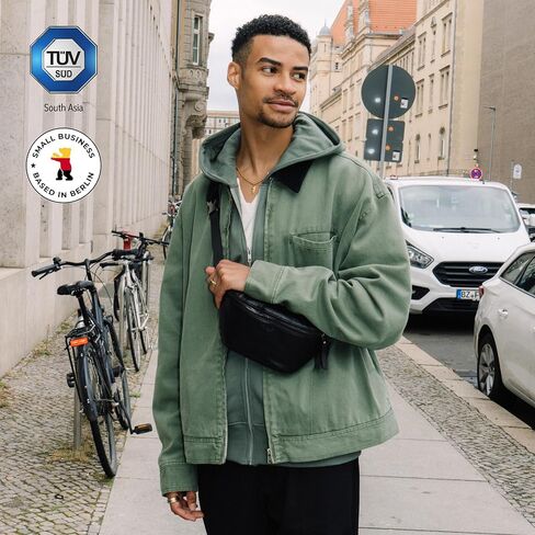 حقيبة برلينر باجز الجلدية العتيقة فاني باك نوح، حقيبة حزام كروس للرجال والنساء - بني in Kuwait