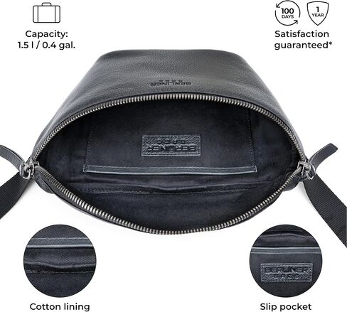 حقيبة برلينر باجز الجلدية العتيقة فاني باك نوح، حقيبة حزام كروس للرجال والنساء - بني in Kuwait